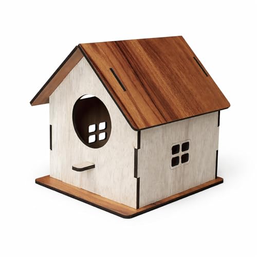 Image of Deskart Wooden Bird House | WallPatch Wooden Bird Nest for Balcony, Window and Garden | Suitable for Sparrow and Kingfisher etc. Birds