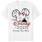 Custom 2025 Family Matching Vacation T-Shirts Family Trip Shirts with Name Personalized Magical Tee Mickey & Minnie Outfits Birthday Squad Apperal Group Holiday Shirts White