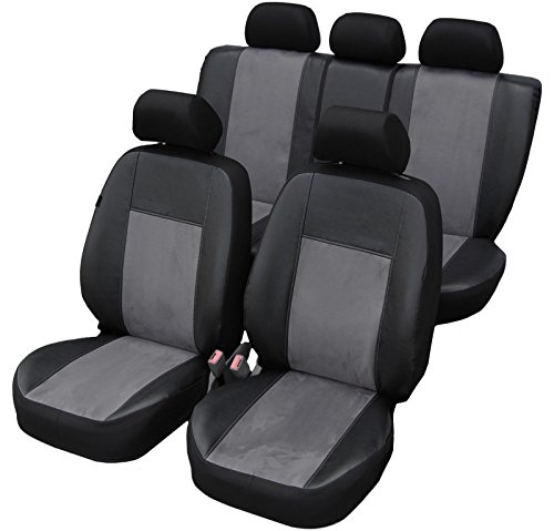 Preisvergleich Produktbild ERJOT Alcantara mit Kunstleder Autositzbezüge kompatibel mit VW Golf IV Maßgefertigung Sitzbezüge Komplettset