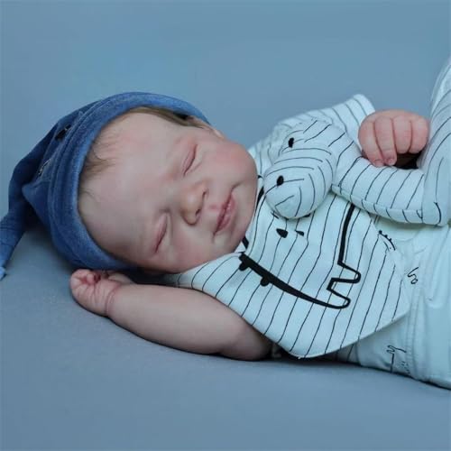 Reborn Baby Mädchen 48 cm/19 Zoll Reborn Puppe Realistische Handgefertigte Weichem Stoffkörper Babypuppen wie EIN Echtes Schlaf Baby Puppe Kinder von 3+ – Bild 4