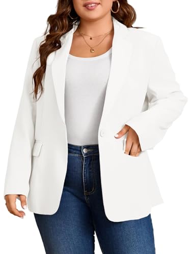 Cicy Bell Womens Plus Size Casual Blazers Lapel Long Sleeve Work Office Suit Jackets Open Front Curvy Blazers