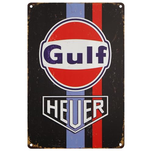 Vintage Tin Signs, Set of 5, Motor Oil and Automotive Advertisements (Black)