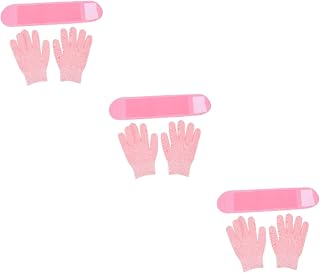FOMIYES 3 Conjuntos De Membrana Cervical Gel Corporal Luvas De Mãos Hidratantes Luvas De Spa Protetores De Rugas No Pescoço Remendos Hidratantes No Pescoço Luvas De Gel De Spa Anti-Rugas