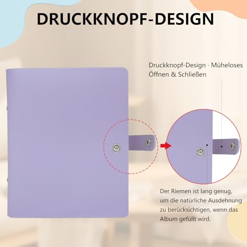 Fotoalbum mit 320 Taschen – Passend für Fujifilm Instax Mini 9 8 90 40 7 11 12 Evo LiPlay Sofortbildkamera, Kompatibel mit Polaroid Snap PIC-300, Kodak Zink Fotopapier (54x86 mm)(Lila)