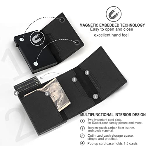 Image of AirTag Wallet for Mens Wallet,Card Holder for AirTag,Smart,RFID Blocking,Slim Wallet for Front Pocket-8-12 Card Capacity (Pu Leather, Cross Black)
