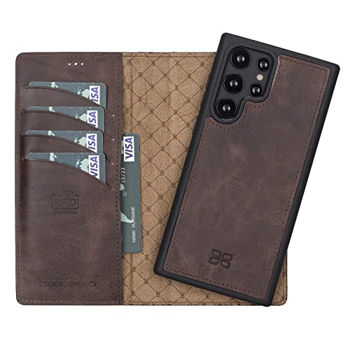 Bouletta Wallet Case For Samsung Galaxy S22 Ultra - Leather Detachable Magnetic Rfid Flip Folio Phone Cover With 4 Card Slots For Men And Women 6.8'' #TOP2