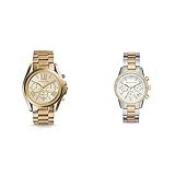 Michael Kors Orologio Bradshaw Donna, movimento cronografo, cassa in acciaio inossidabile dorata da 43 mm, MK5605 & Orologio Ritz Donna, movimento cronografo al quarzo, cassa 37 mm in acciaio