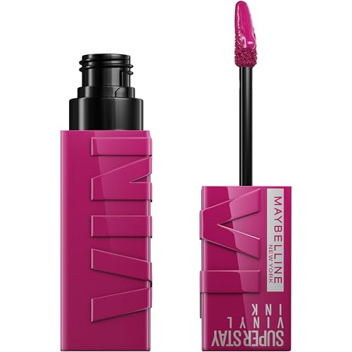 Maybelline Pintalabios líquido de Nueva York con 16 horas de duración y acabado brillante, tinta de vinilo Super Stay, nº 170 Unafraid, 4,2 ml