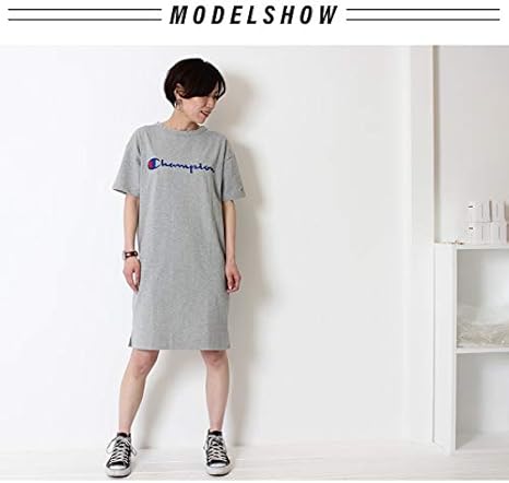 Amazon Co Jp Champion チャンピオン ワンピース Tシャツワンピース レディース ロゴ ワンポイント 半袖 クルーネック 丸首 丈長め ロング丈 Lot Cw P308 L 980 グレイッシュピンク 服 ファッション小物
