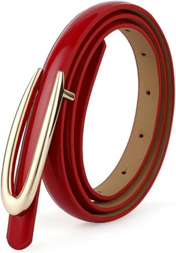 Ceintures dames cuir verni bleu taille unique pour accessoiriser une robe chic - 3