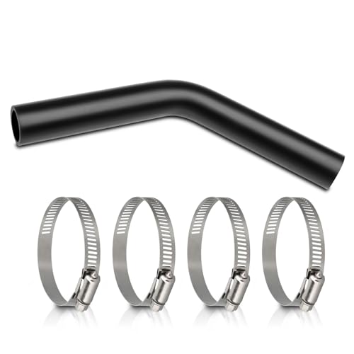 TKKEUEP Gasoline Fuel Filler Neck Hose with 4 Hose Clamps 1 1/2 inches Inside Diameter Fuel Hose Reinforced Gas tank filler hose (45 degree 1 1/2 ID)
