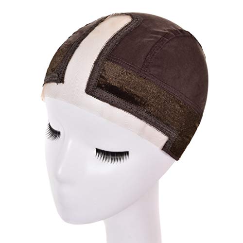 shian Lace Grip Cap Velvet Comfort Adjustable All in one Lace Wig Grip Headband with Silk Wig Cap for Lace Wig and Frontal with Swiss Lace,Make HAIRLINE and PART Seamless Transition (Dark Brown)