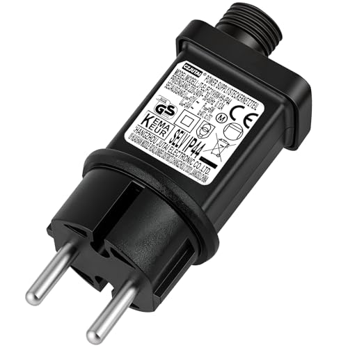 URAQT Spina Trasformatore, 31V-6W Trasformatore Alimentatore per Luci LED, IP44 Driver LED a Bassa Tensione, 8 modalità con funzione di memoria, per luci di Natale, luci delle fate,luci dell'Albero