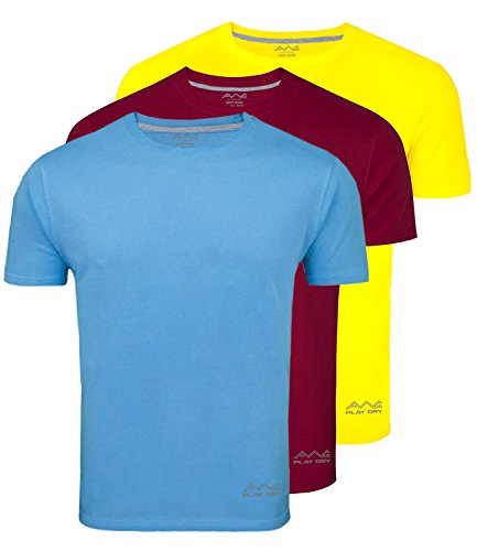 Image of AWG ALL WEATHER GEAR Dryfit T-Shirts for Men - Round Neck, Half Sleeves, Cotton, Regular fit Stylish Branded Solid Plain Tshirt for Men- Ultra Soft, Comfortable, Lightweight T-Shirt
