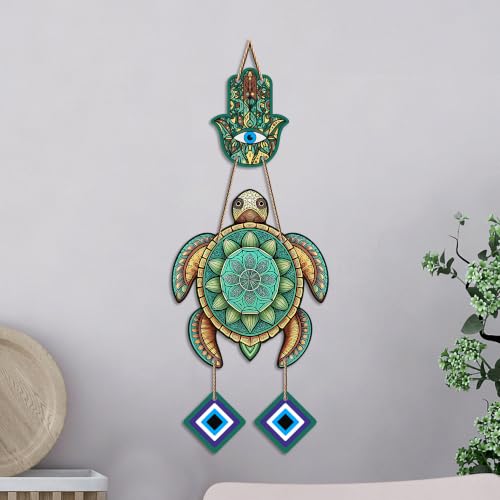 Image of Artvibes Decorative Sea Turtle Wall Hanging for Home Entrance | Nazar Battu MDF Wall Art | Vastu Inspired Decor for Living Room | Office | Hallway | Bedroom & Balcony | Gift Item (WH 8546N)