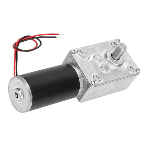 12V 8mm Wellenschneckengetriebemotor, geräuscharmes Metallgetriebe mit hoher Torsion, elektrischer Turbodrehzahlminderer mit Kugellager(12 V 400 U/min)