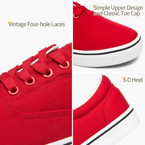 Image of yageyan Men's Low Top Canvas Walking Shoes Lace-up Fashion Sneakers Casual