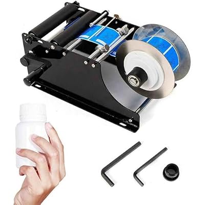 TYBJLXF Manual Round Bottle Labeling Machine,Label Machine Packing Machine with Handle for Round Glass Plastic Metal Bottle Etc