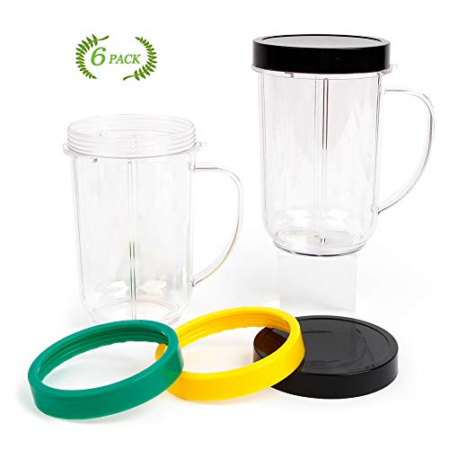 Set 6 piezas tazas 16oz reemplazo para Magic Bullet miniatura 7