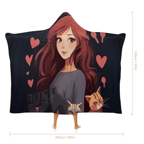 Couverture à capuche chat pour cocooning et soirées d'hiver