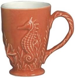 Andrea By Sadek Seahorse Mug -coral (set Of 4)