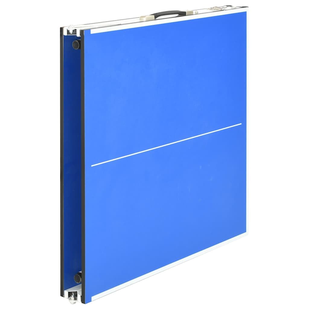 Mangloder - Tavolo da ping pong pieghevole con rete, 152 x 76 x 66 cm, blu, arrotolabile, livellamento gambe regolabile, per interni ed esterni, facile da trasportare, robusto, per tempo libero