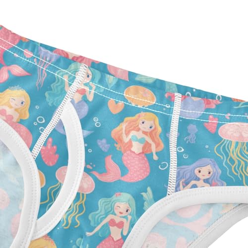 Wusikd Mermaids Heart Boys' Underwear Cotton Jellyfish Boys Briefs Soft Toddler Underwear 2T4
