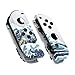 eXtremeRate The Great Wave Patterned Joycon Handheld Controller Housing with Full Set Buttons, Soft Touch Grip DIY Replacement Shell Case for Nintendo Switch Joy-Con - Console Shell NOT Included