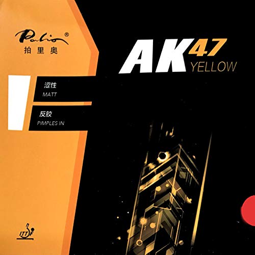 Palio AK47 AK-47 AK 47 Yellow Matt Pips-in Table Tennis Ping Pong Rubber with Sponge H42-44 2.2mm (Red)
