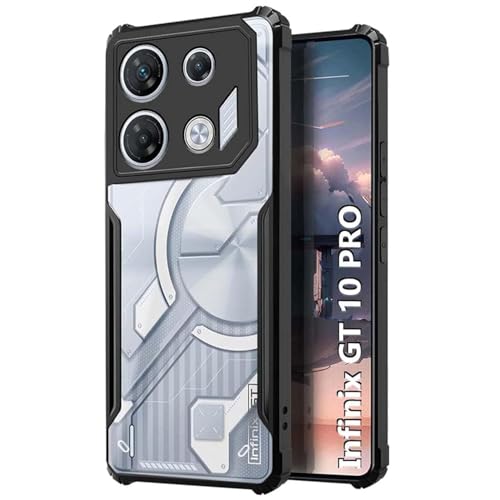 Image of Camera Protection Shockproof Clear Back Bumper Eagle Back Case Cover PC+TPU Compatible with Infinix GT 10 Pro -Black