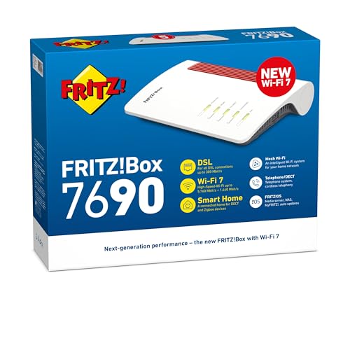 FRITZ!Box 7690, Modem Router Wi-Fi 7 Dual Band (2.4 GHz, 5 GHz) fino a 7.000 Mbit/s, per FTTC VDSL FTTH con ONT, 1x Wan 2,5 Gb, 1X Lan 2,5 Gb, 2X Lan Gb - Router - Immagine 5
