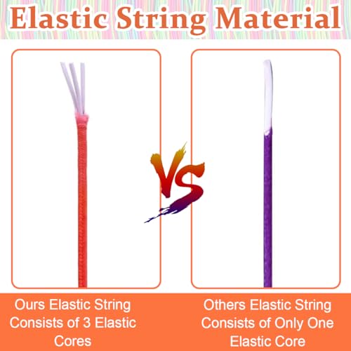Image of Elastic Thread for Bracelet Stretchy Bracelet String 1mm Rainbow Elastic for Making, 328Ft Sturdy Beading DIY Thread Cord for Jewelry Necklace Crafts, Multi, 1 Count, Multicolor