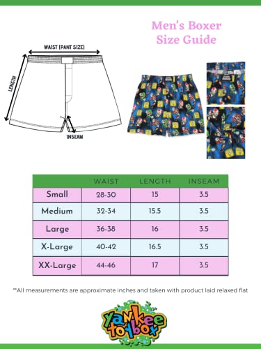 Super Mario Brothers Luigi Toad Men's Button Fly Boxer Lounge Shorts (Medium, Blue) #TOP1