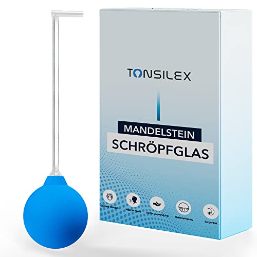 TONSILEX® Mandelsteine Schröpfglas zum Entfernen von Tonsillensteine | Mandelsteine entfernen | Schröpfglas für Mandelsteine aus Borosilikatglas | Tonsillenstein Entferner für einen frischen Atem