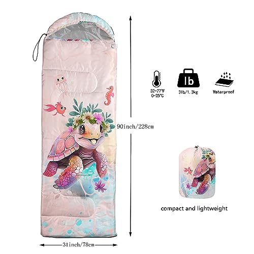 CVHOUSE Bolsa de Dormir Tortuga para Camping, 3 Temporadas, Ligera, Impermeable, 31x90 pulgadas miniatura 3