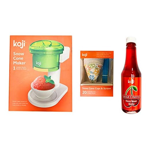Koji Snow Cone Maker Set with Syrup (Wild Cherry)