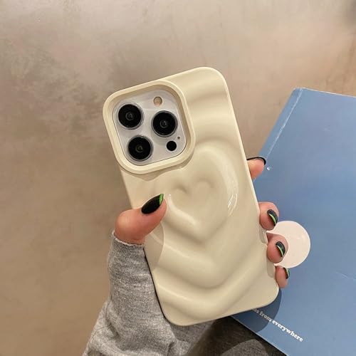 Coque cœur d'amour iPhone 15 Pro Max style plissé pour vos sorties