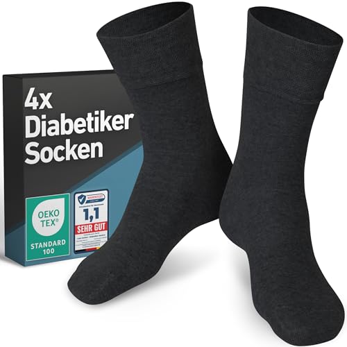 CORE GORIMO - 4 Paar - Diabetikersocken ohne Gummibund Herren und...