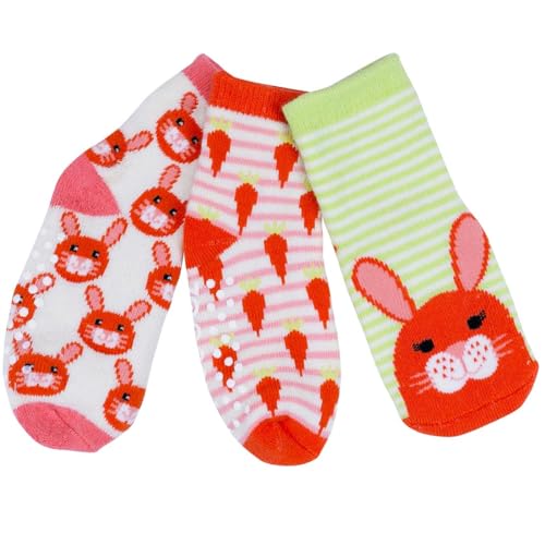 Baby Socks Set for Boys and Girls 3 Pair Terry Ankle Socks Warm Non Slip Soft Socks for Newborn Infant Toddler from 0-24 Months