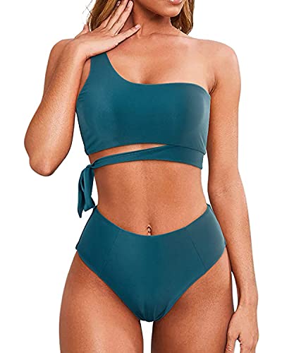 OMKAGI Maillot de bain deux pièces taille haute Cover