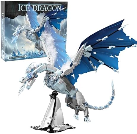 GXJTYYBS Ideas Ice Dragon Spielzeug Klemmbausteine Bausteinen，Kompatibel Mit MOC Magic Eisdrache STEM Geschenk für Fernsehdrama Fans Erwachsene und Jungen ab 8-16+ (1019 PCS)