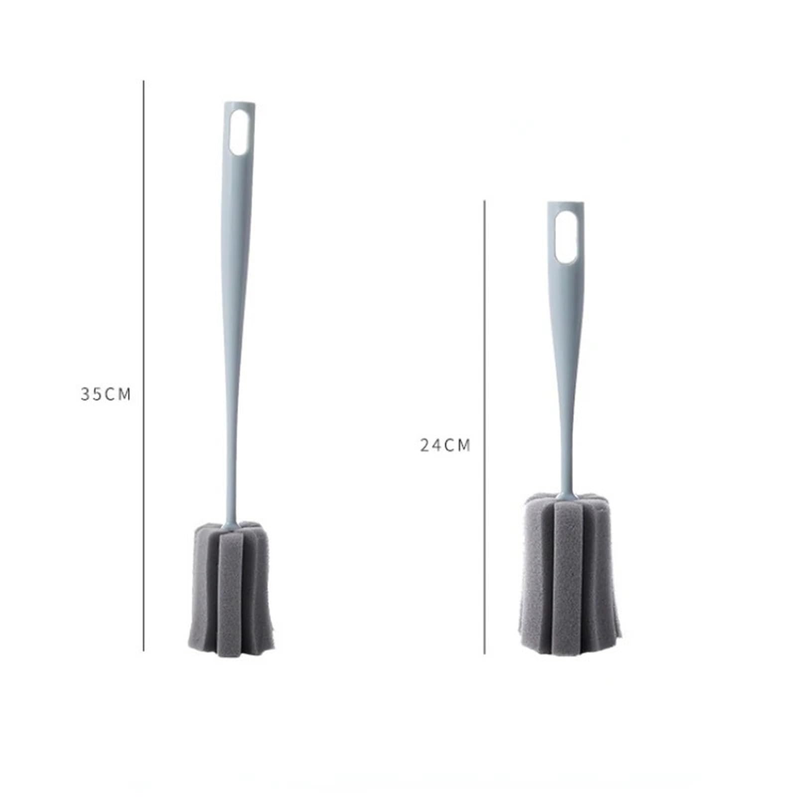 Scovolino per Bottiglie Spazzola in spugna morbida Bottiglia con manico lungo Tazza d'acqua Strumento for la pulizia della cucina Articoli for(35cm blue)