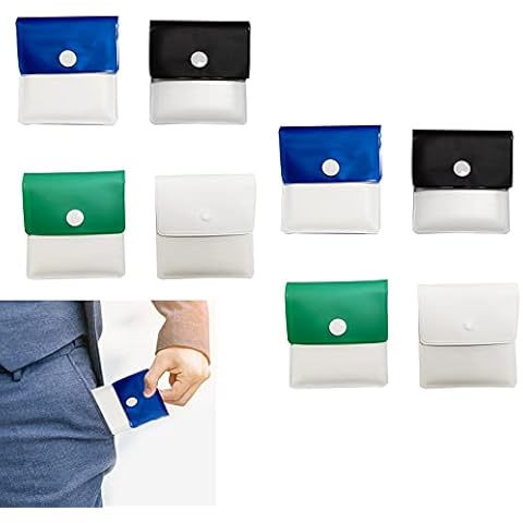 JINGYUANUS 8 PCS Portable Pocket Ashtray Pouch, PVC Fireproof Reusable Environment Friendly Ashtray Pouch for Outdoor or Travel Use (4 Colors) Cover