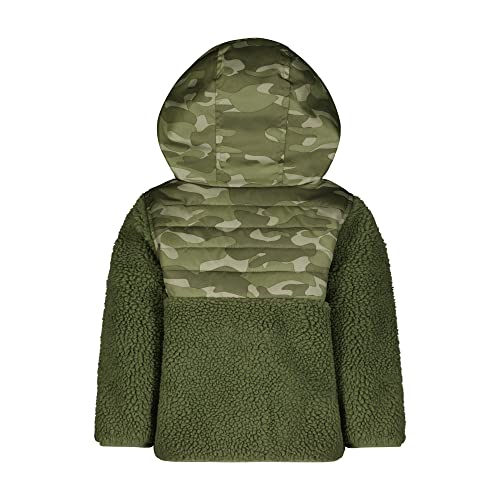 Image of LONDON FOG Boys' Hooded Pull on Winter Coat, Soft Fleece and Puffer Jacket
