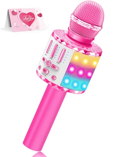 Kids Wireless Karaoke Microphone with Lights & Speaker