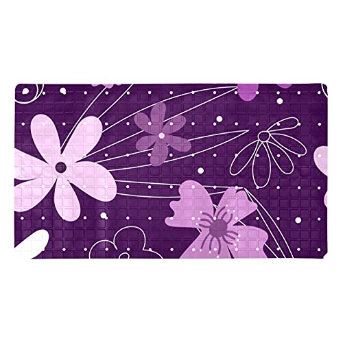 Tapis de bain violet abstrait moderne avec ventouses de sécurité