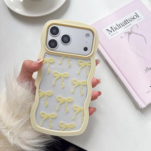 Coque iPhone 17 Pro Max jaune à nœud ruban pour illuminer votre look quotidien avec élégance