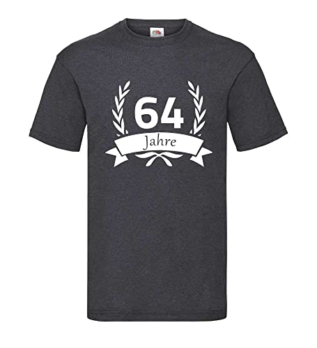 T-shirt homme couronne de laurier 64 ans gris foncé en taille 3XL