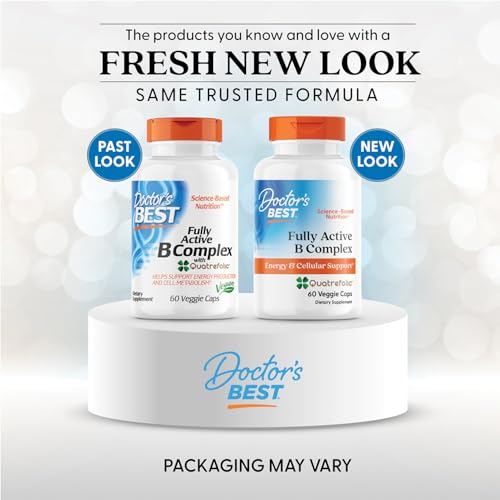 Doctors Best Fully Active B Complex, Energy & Cellular Support, Non-GMO, Gluten Free, Soy Free, Vegan 60 Veggie Caps