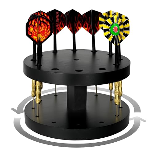 360 Rotating Wooden Dart Holder Stand – Compact Desk Organizer ...